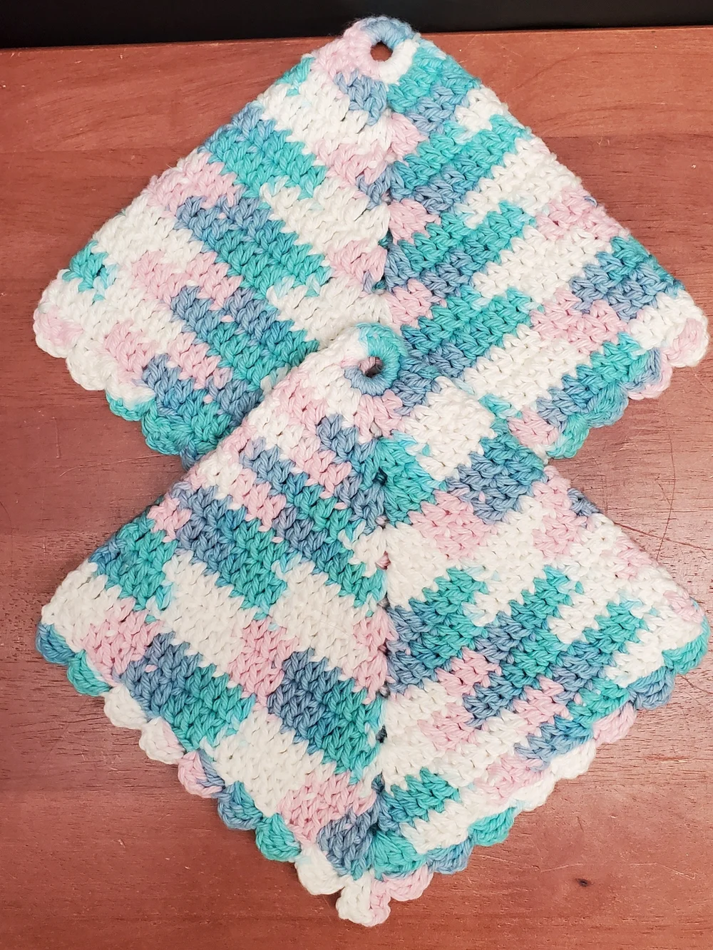 Handmade Granny Core Double Crochet Cotton Potholders Hot Pads Trivet